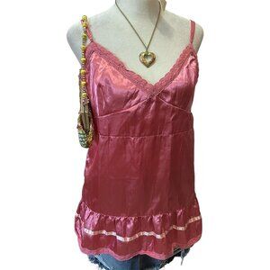 Pink Satin Princess Camisole